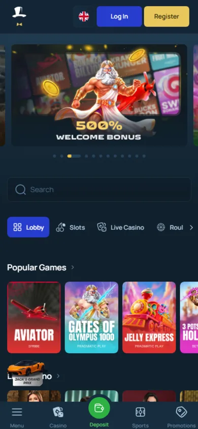 Mobile view of FortuneJack