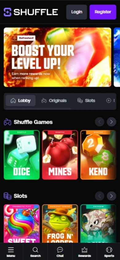 Mobile view of Shuffle